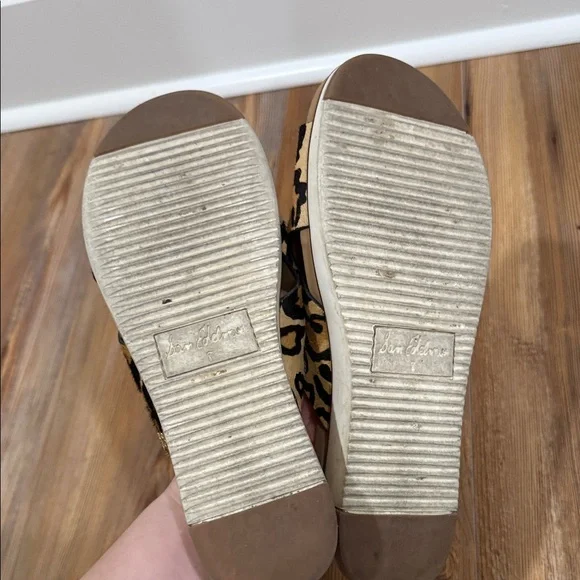 Sam Edelman Tan and Black Leopard Sandals - Picture 3 of 5